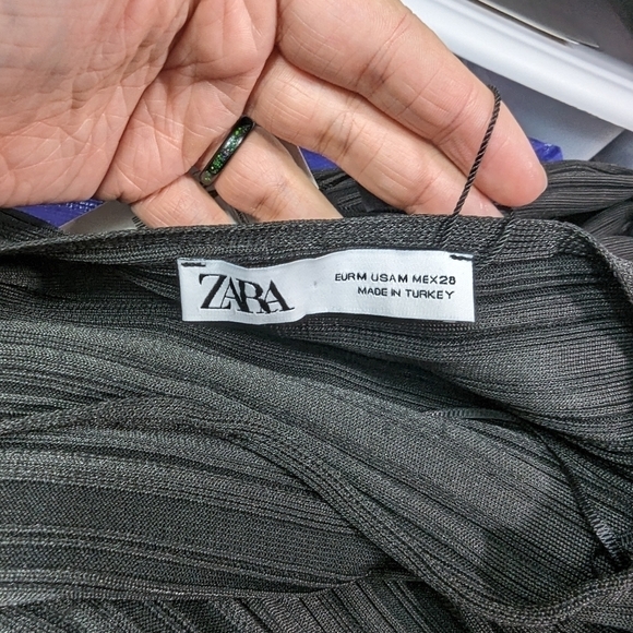 Zara NWT Asymmetrical Textured Dress Sz M - Picture 10 of 10